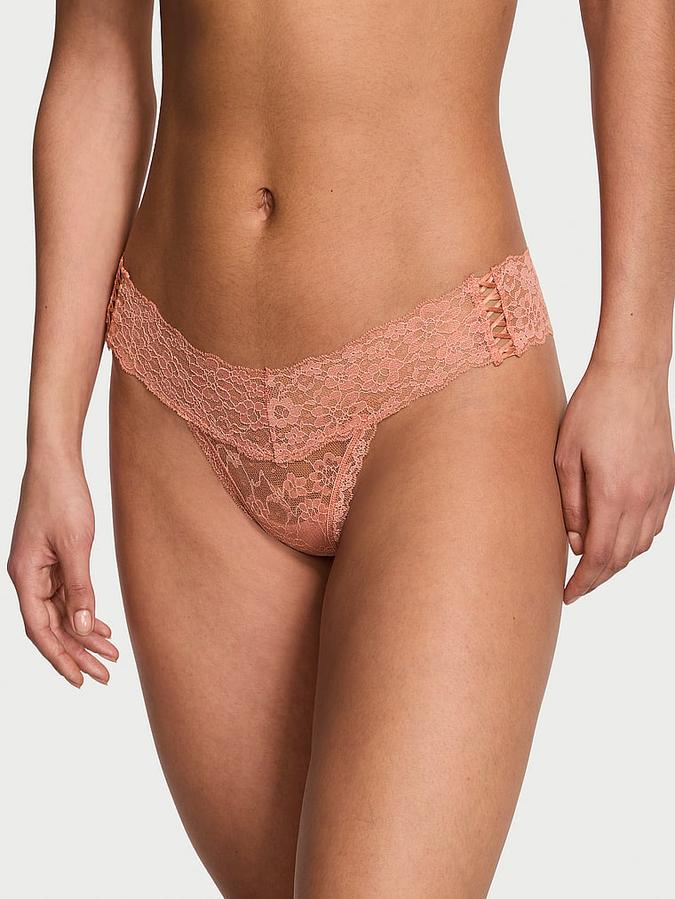 Victoria's Secret Lace-Up Lace Thong Panty