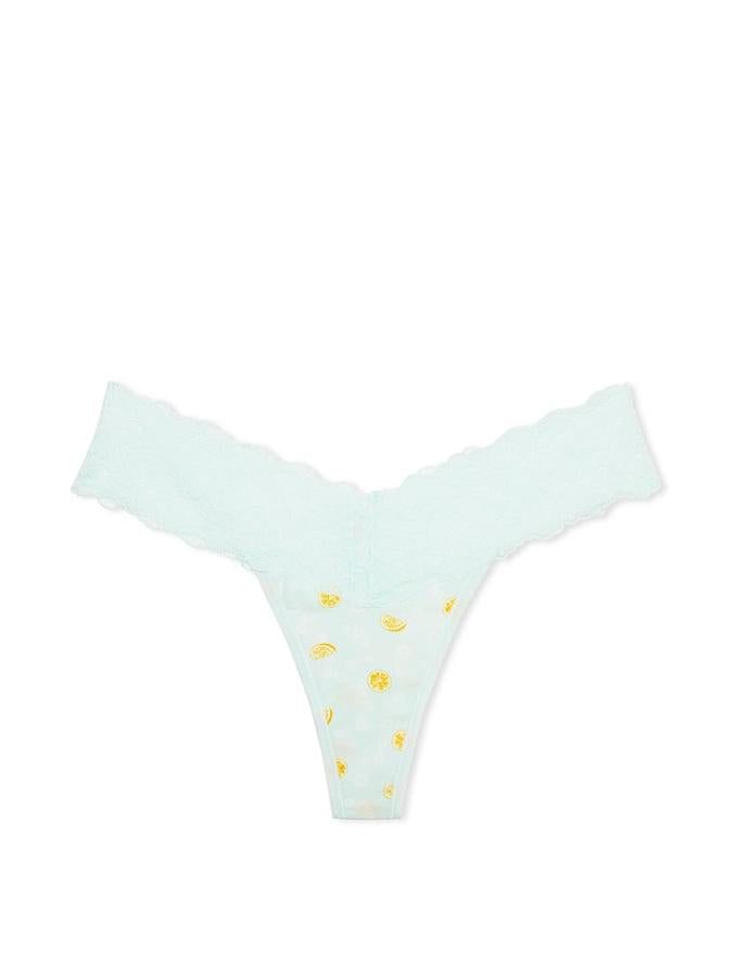 Victoria's Secret Lace-Waist Cotton Thong Panty - Image 3