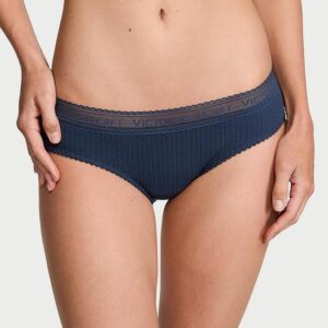 Victoria's Secret Logo Cotton Lace-Waist Hiphugger Panty