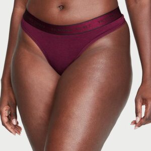 Victoria's Secret Logo Cotton Thong Panty