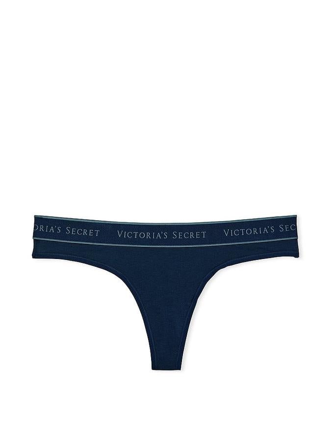 Victoria's Secret Logo Cotton Thong Panty - Image 2