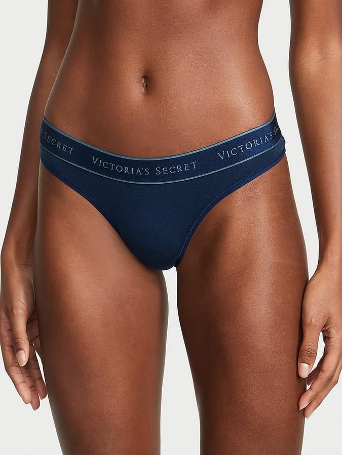 Victoria's Secret Logo Cotton Thong Panty