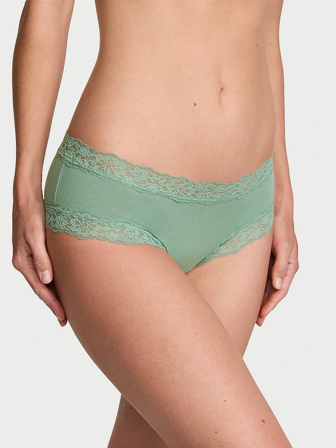 Victoria's Secret Lace-Waist Cotton Cheeky Panty