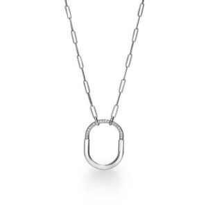 Tiffany Tiffany Lock Pendant in White Gold with Diamonds, Large