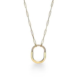 Tiffany Pendant in Yellow Gold with Diamonds, Large