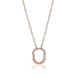 Tiffany Pendant in Rose Gold with Diamonds, Medium