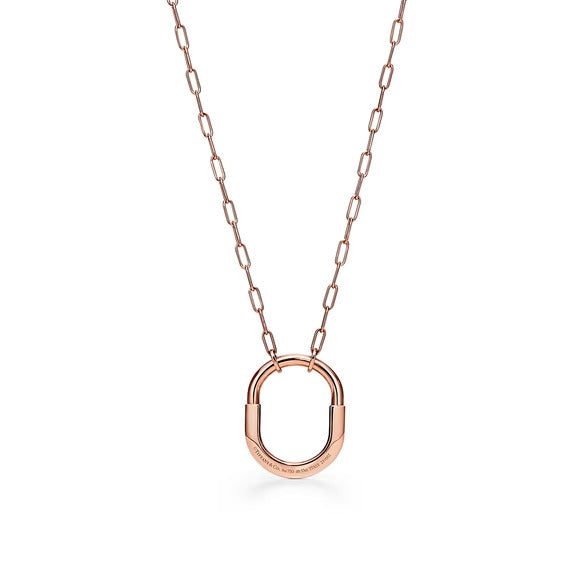 Tiffany Pendant in Rose Gold with Diamonds, Medium - Image 4