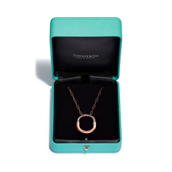 Tiffany Pendant in Rose Gold with Diamonds, Medium - Image 6