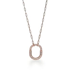 Tiffany Pendant in Rose Gold with Pavé Diamonds, Medium