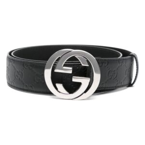 Gucci G buckle leather belt