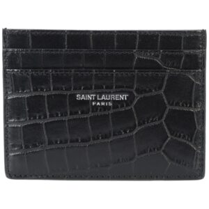 Saint Laurent crocodile-embossed leather cardholder