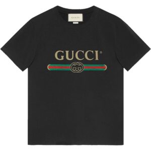 Gucci logo print faded-effect T-shirt