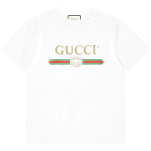 Gucci  ripped detail logo-print T-shirt