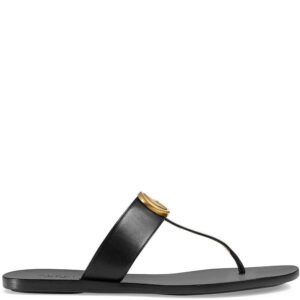 Gucci  Double G leather thong sandals