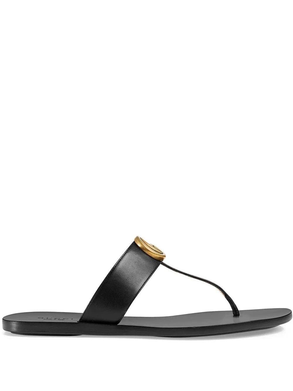 Gucci Double G leather thong sandals