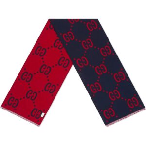 Gucci  GG jacquard wool silk scarf