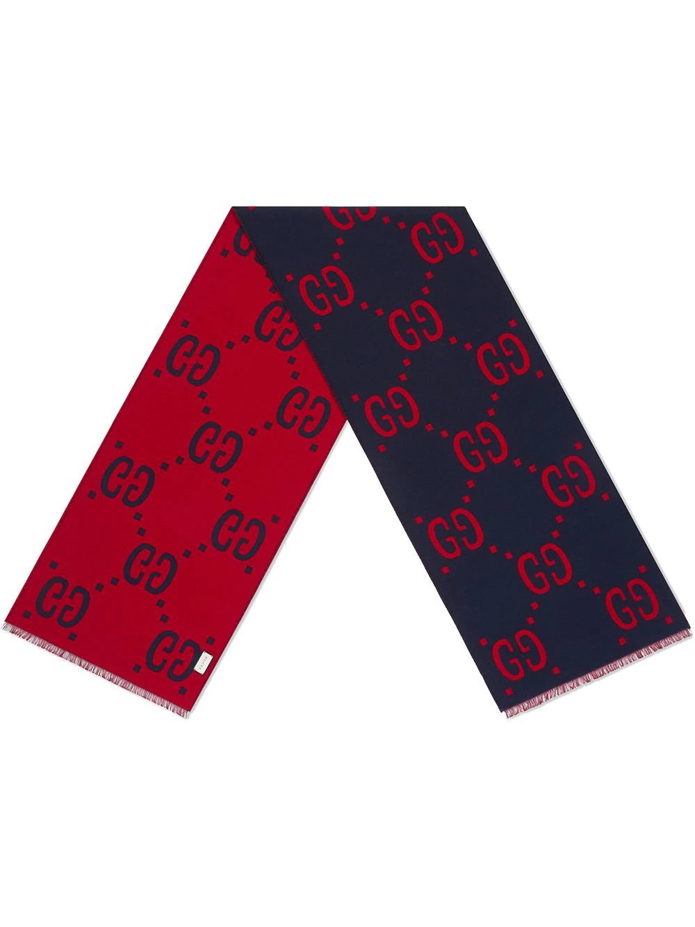 Gucci GG jacquard wool silk scarf