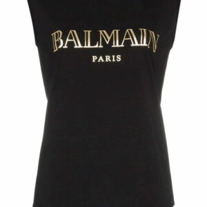 Balmain  sleeveless logo-print T-shirt