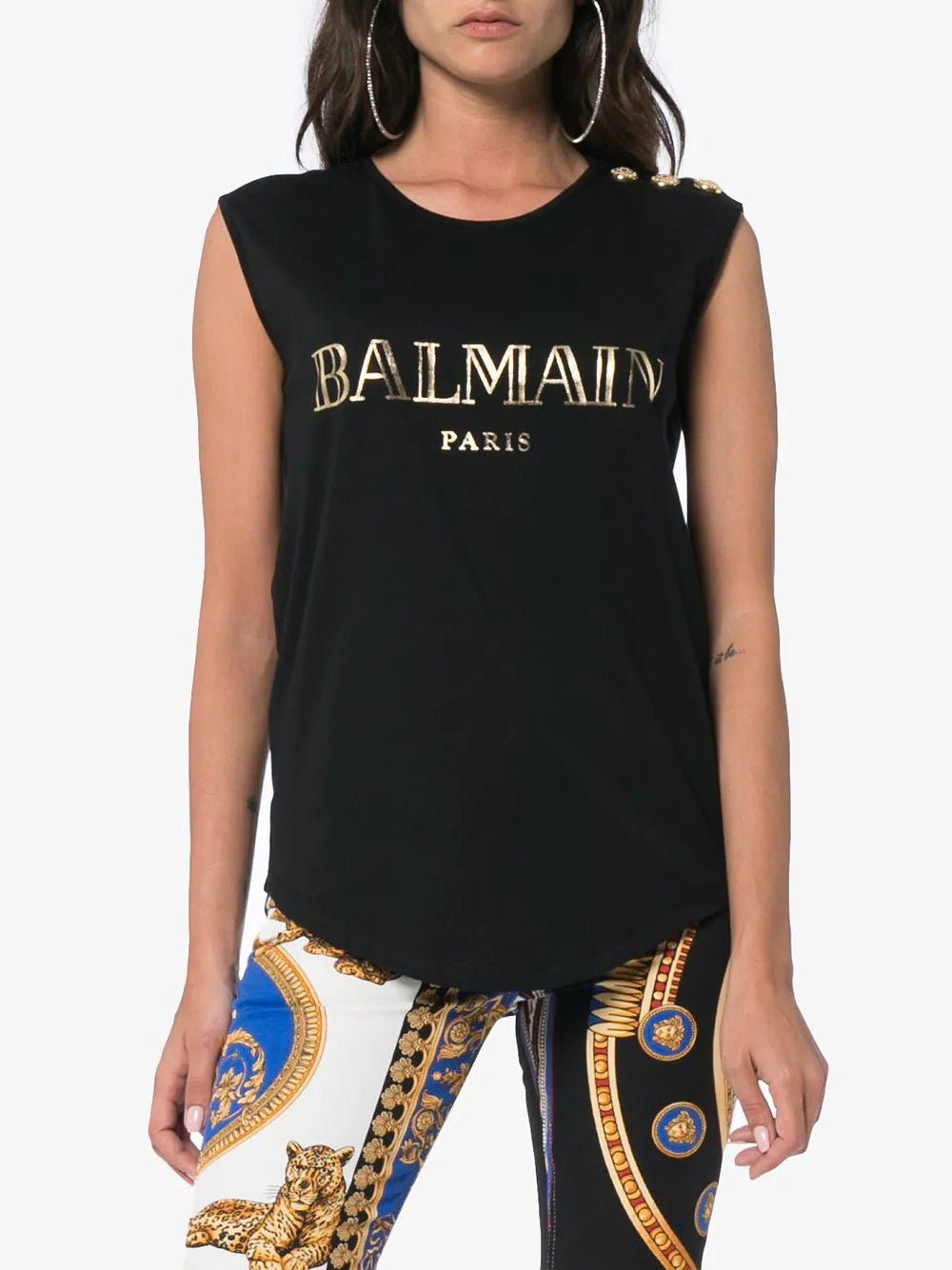 Balmain sleeveless logo-print T-shirt - Image 3