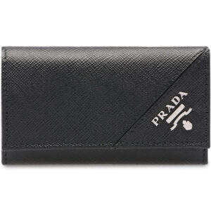 Prada leather keychain wallet