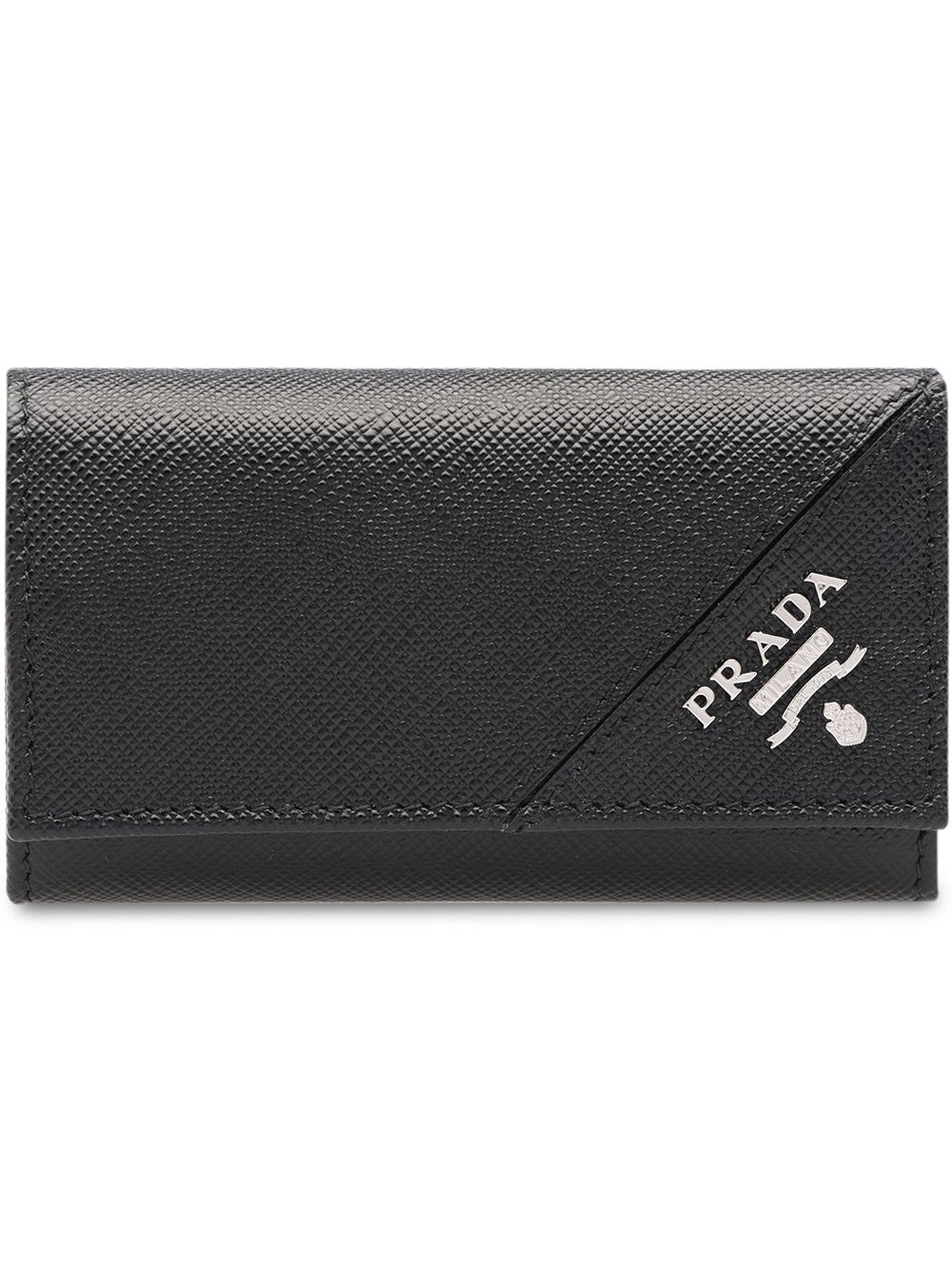 Prada leather keychain wallet