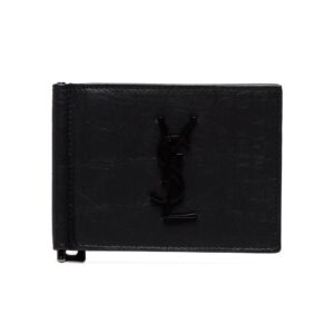 Saint Laurent crocodile-embossed money clip wallet