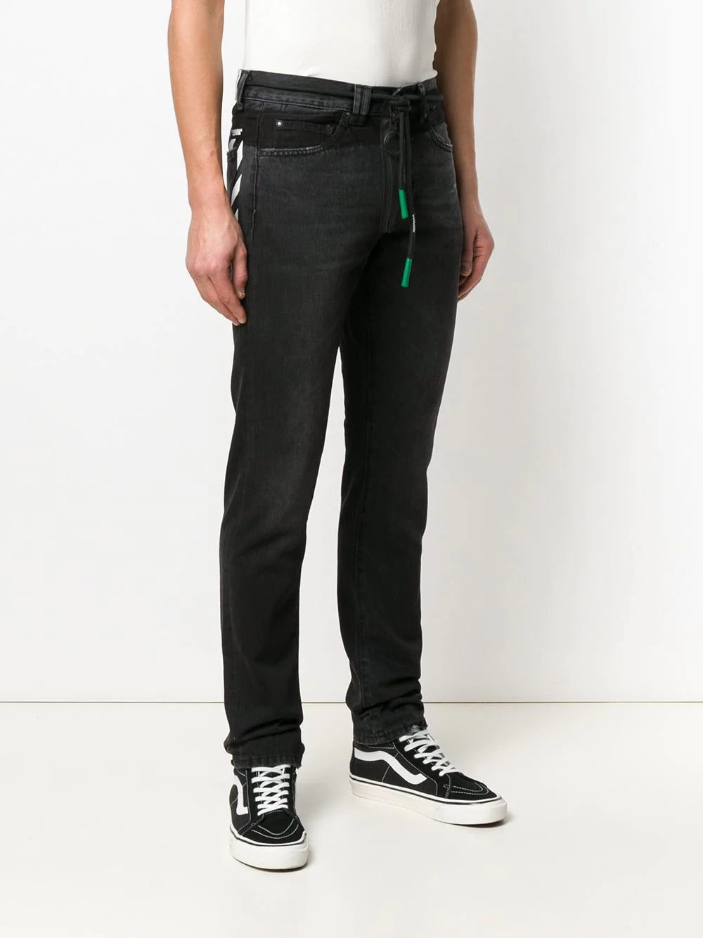 Off-White front zip drawstring jeans - Image 3