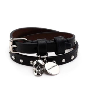 Alexander McQueen  double wrap skull bracelet
