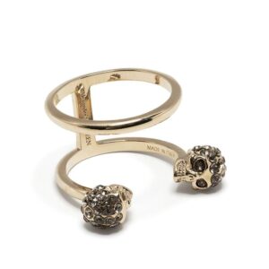 Alexander McQueen  rhinestone-embellished skull ring