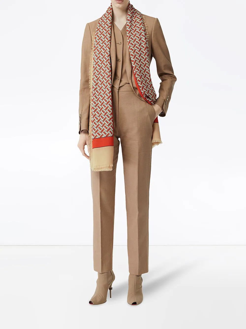 Burberry Monogram Print Lightweight Cashmere Scarf - Image 2