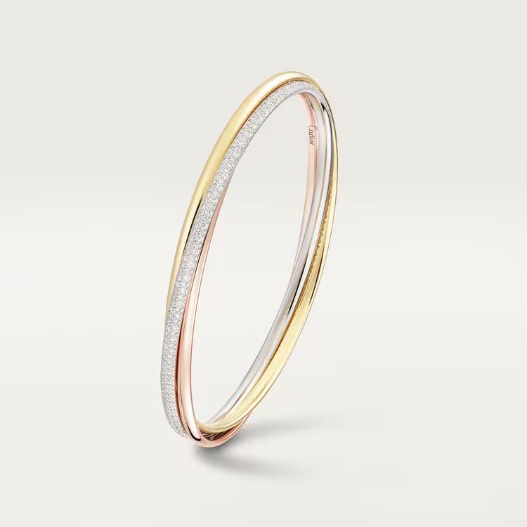 Cartier Trinity bracelet, small model, half-paved - Image 2