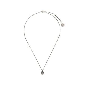 Alexander McQueen  pave skull pendant necklace