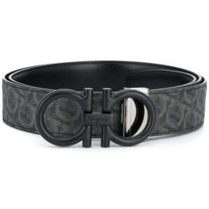 Ferragamo Gancini-print buckle-fastening belt