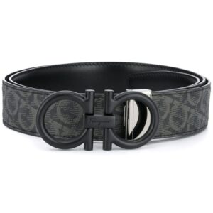 Ferragamo Gancini-print buckle-fastening belt