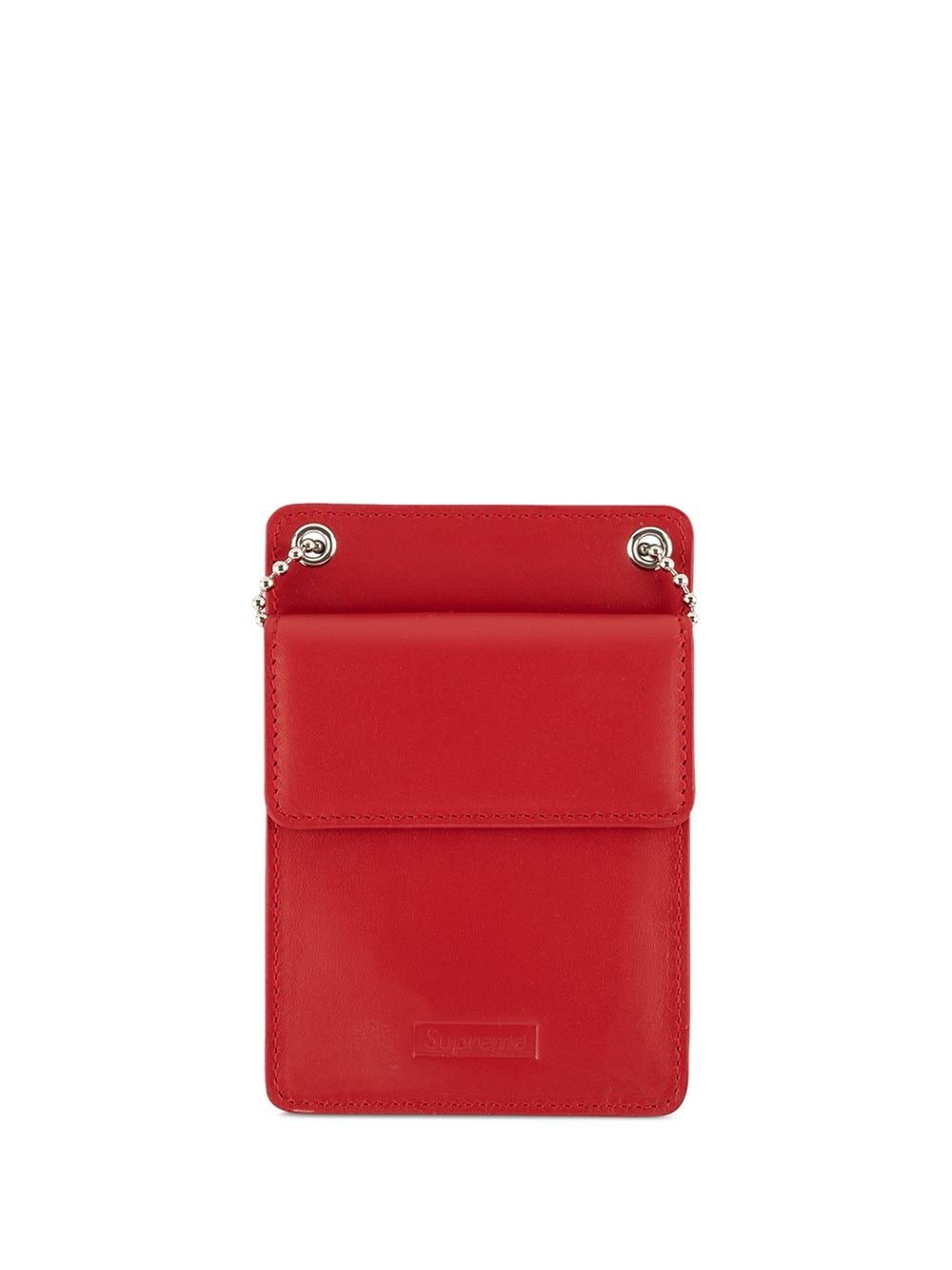 Supreme debossed-logo leather ID holder