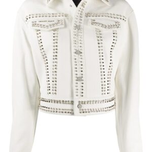 Philipp Plein  skull stud leather jacket