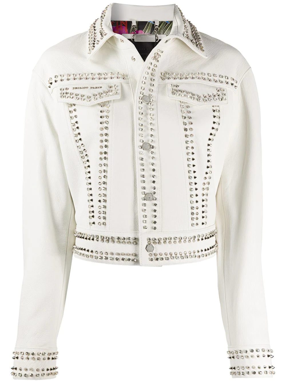Philipp Plein skull stud leather jacket