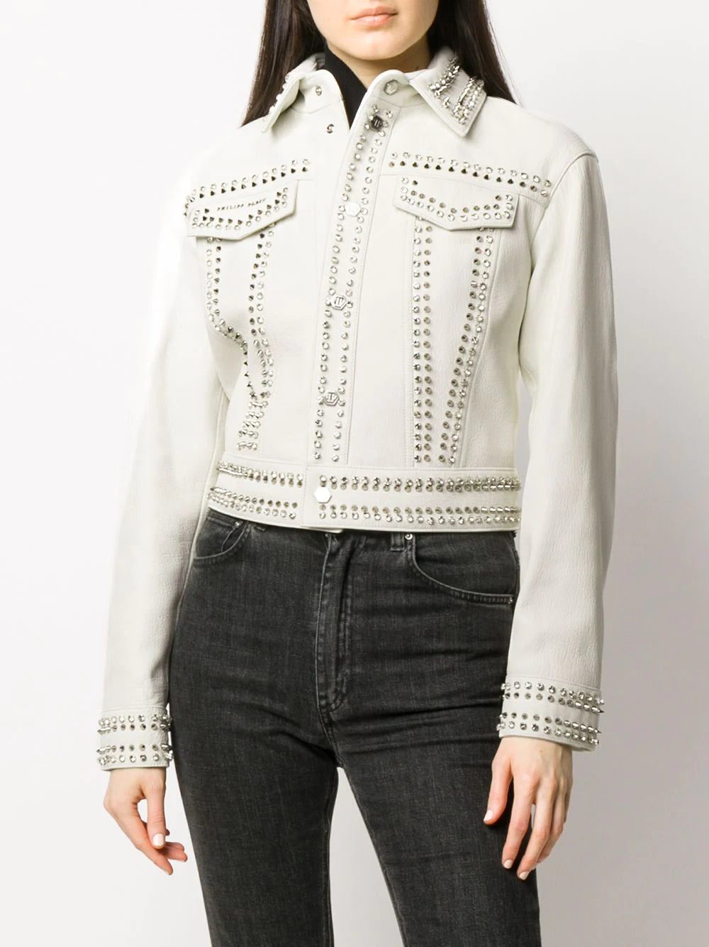 Philipp Plein skull stud leather jacket - Image 3