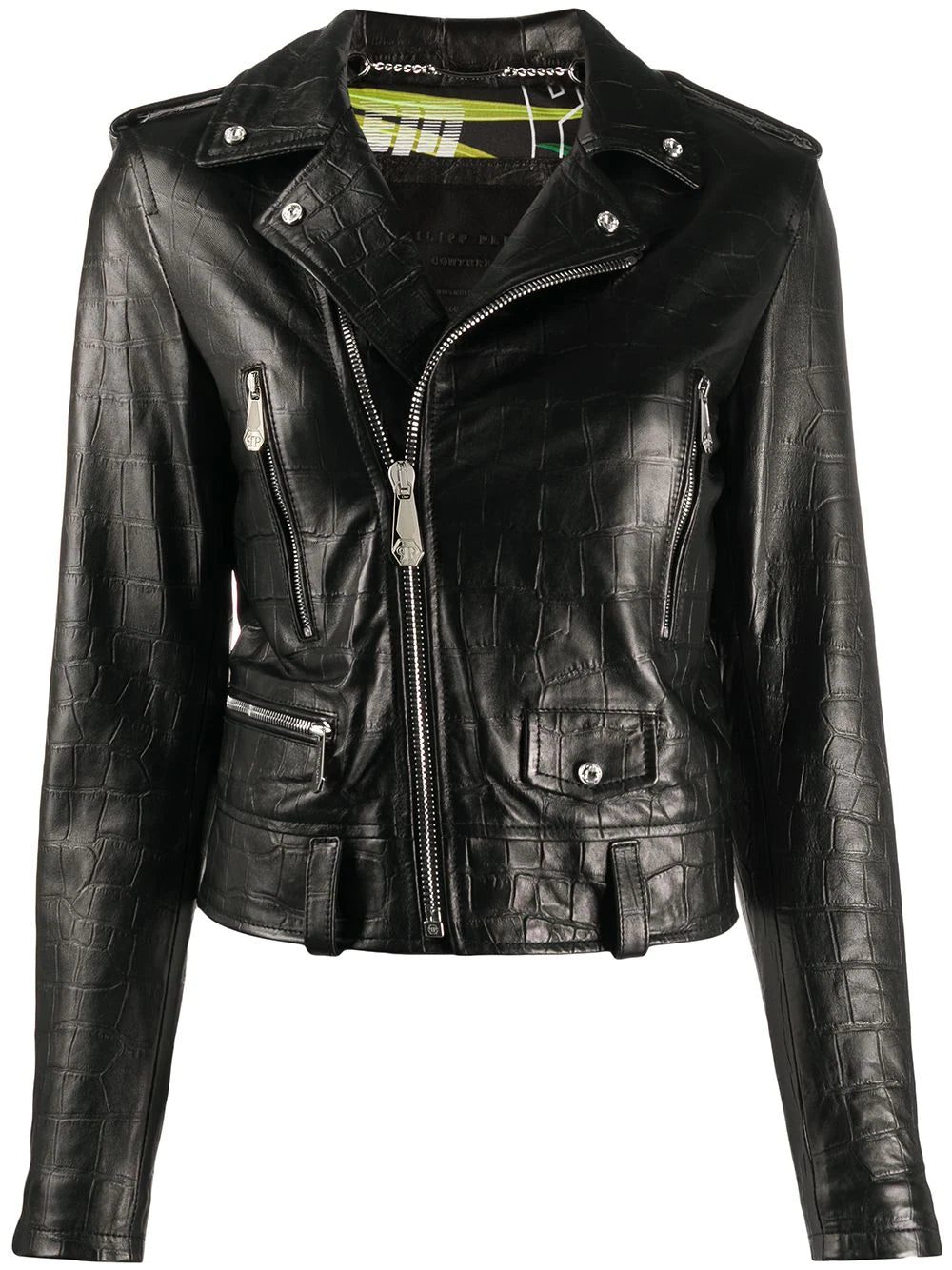 Philipp Plein signature leather biker jacket