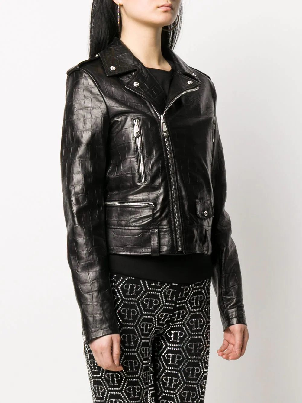 Philipp Plein signature leather biker jacket - Image 3