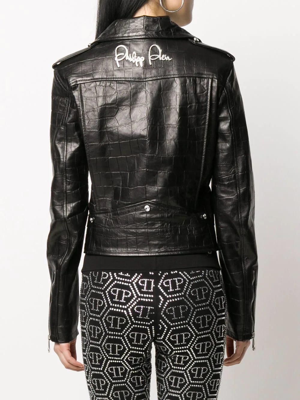 Philipp Plein signature leather biker jacket - Image 4