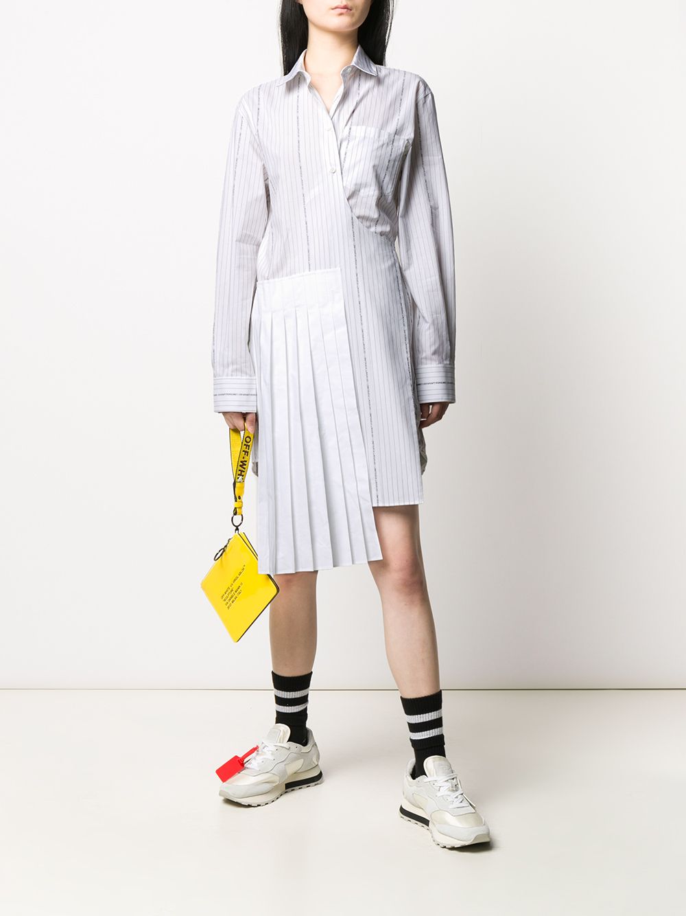 Off-White wrap-front striped shirt dress - Image 2