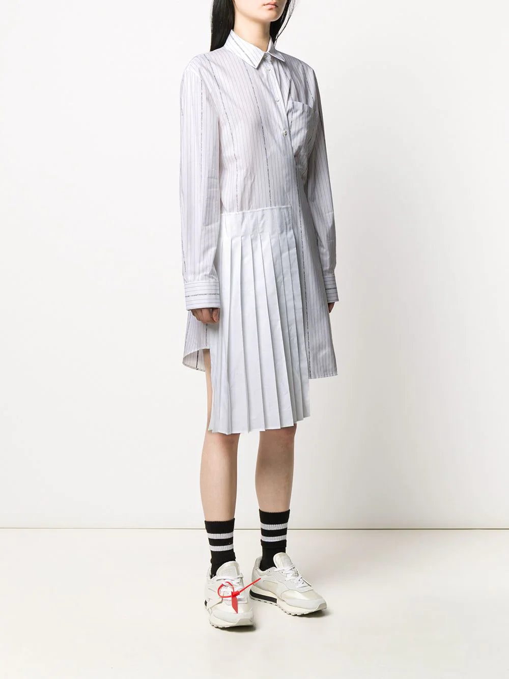 Off-White wrap-front striped shirt dress - Image 3