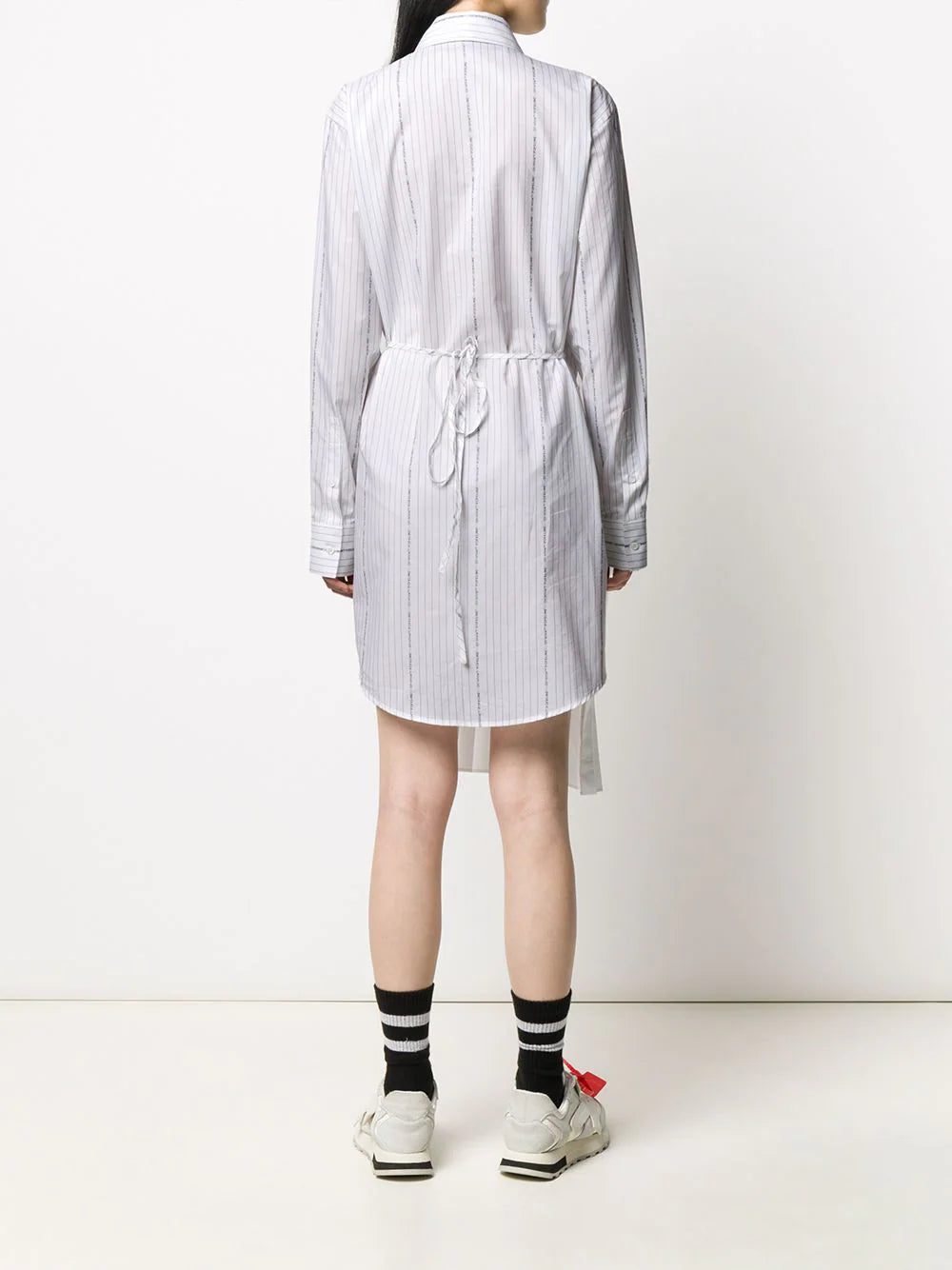 Off-White wrap-front striped shirt dress - Image 4