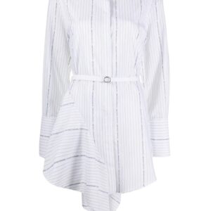 Off-White striped asymmetric mini shirt dress