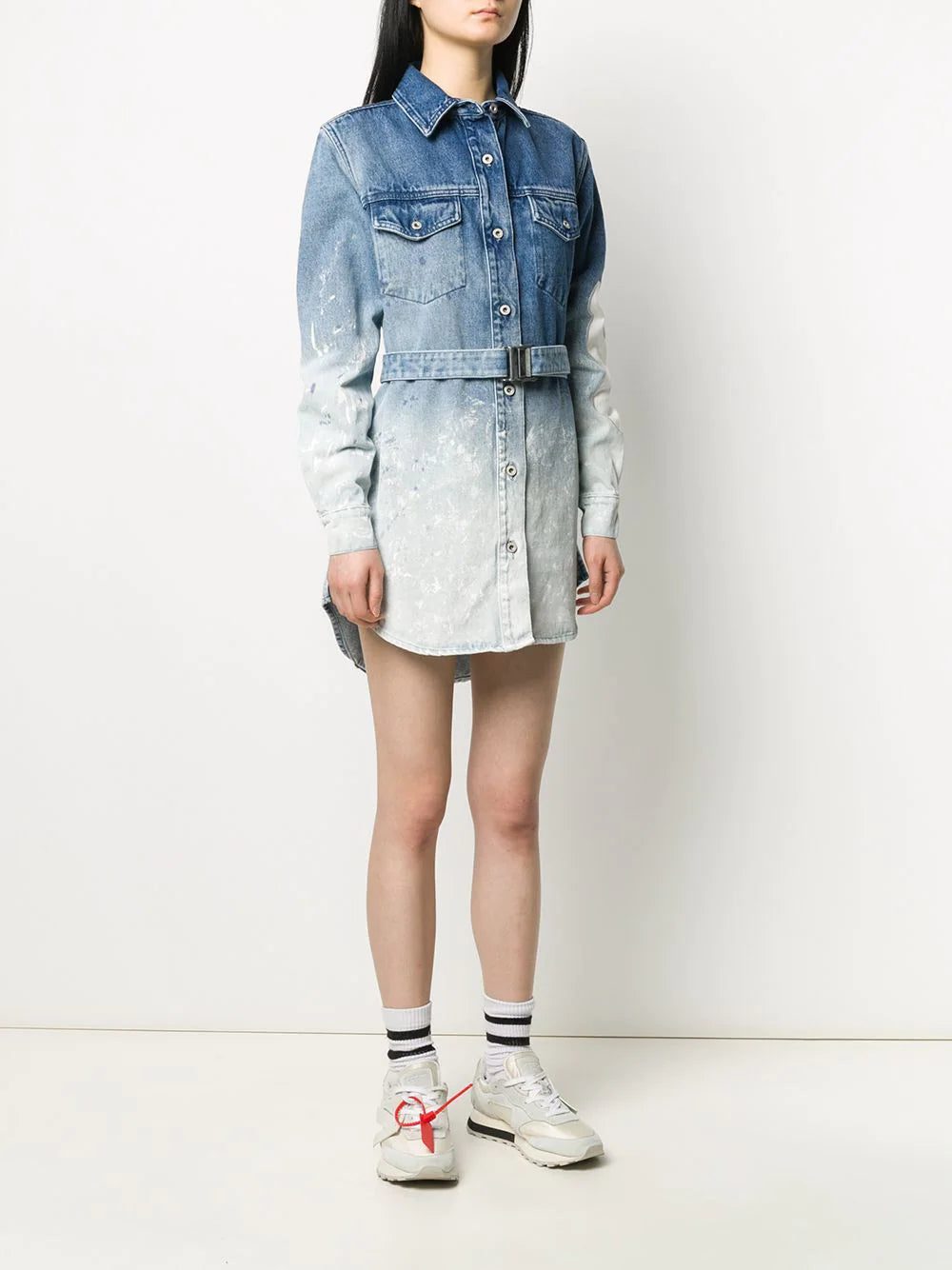 Off-White gradient denim shirt dress - Image 3