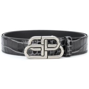 Balenciaga  large BB crocodile-embossed belt
