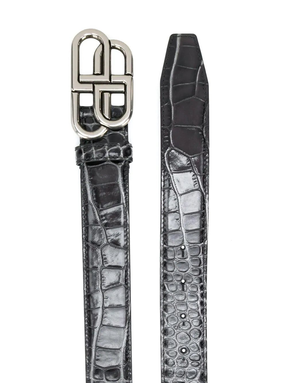 Balenciaga large BB crocodile-embossed belt - Image 2