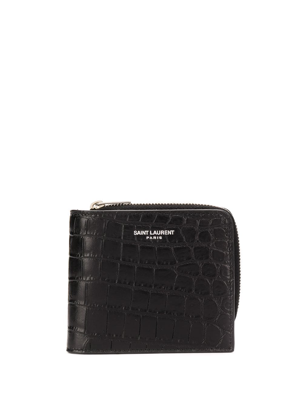 Saint Laurent matte crocodile embossed zip-around wallet