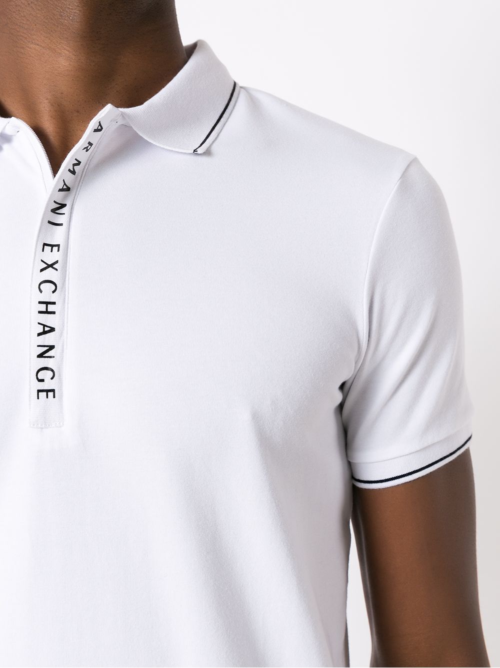 Armani Exchange logo-print cotton polo shirt - Image 5